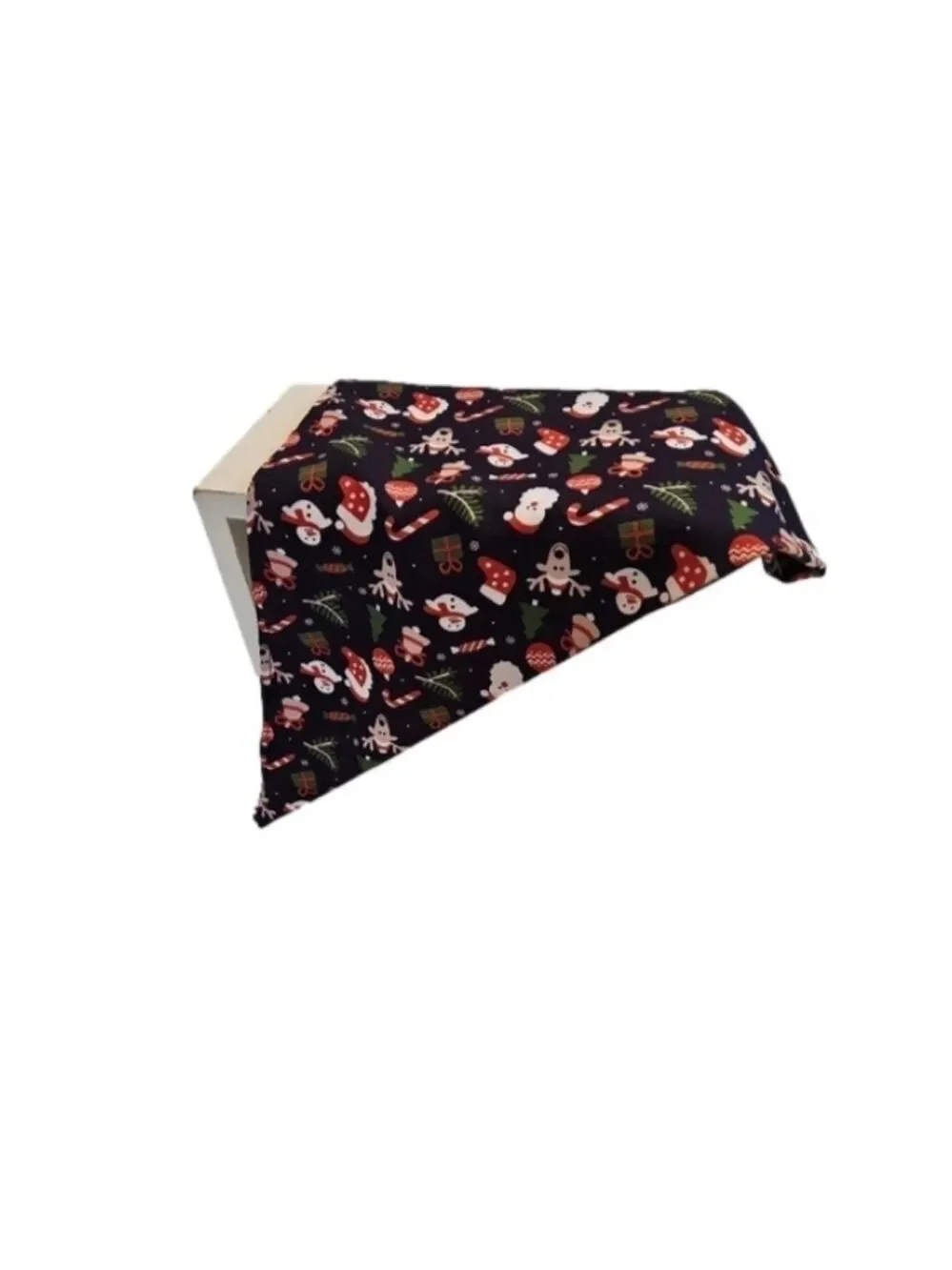Upcycled Christmas Dog Bandana Tie up in the front blue background pets